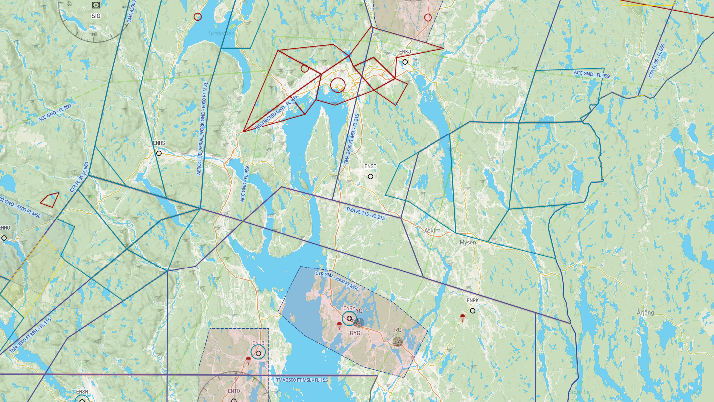 Nye områder for luftsport i Oslo og Farris TMA