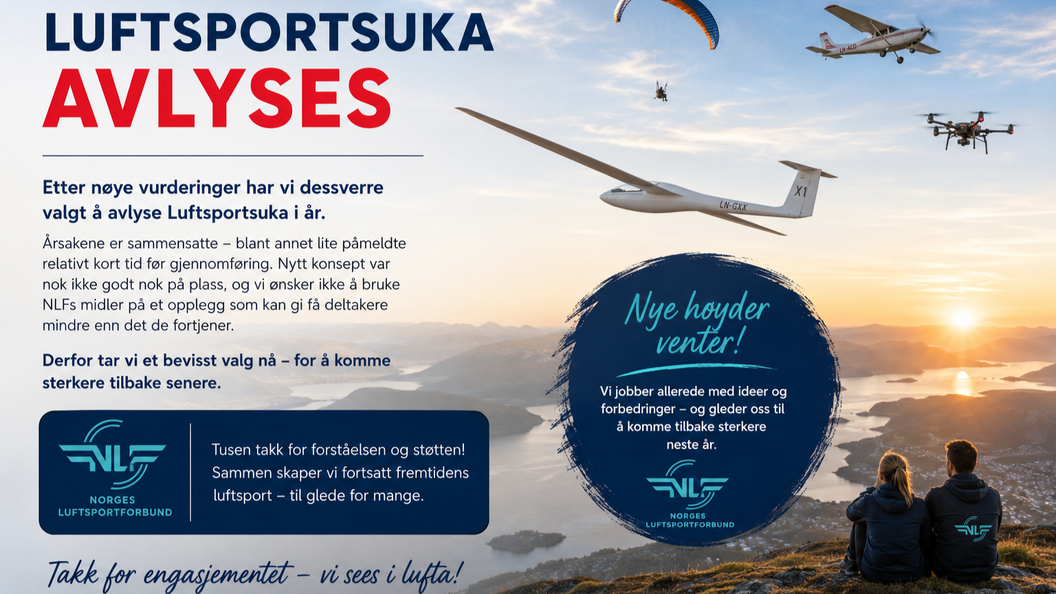 Luftsportsuka 2026 er avlyst