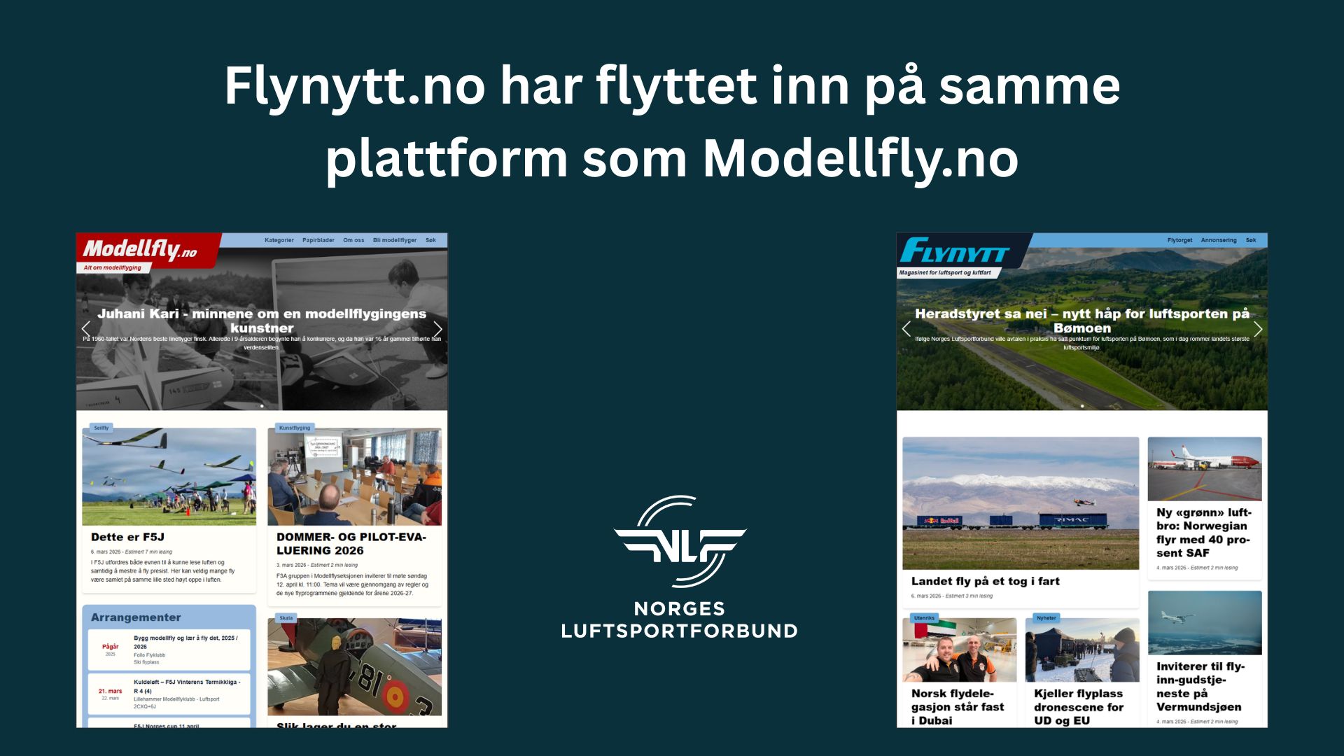Flynytt.no har flyttet inn på samme plattform som Modellfly.no