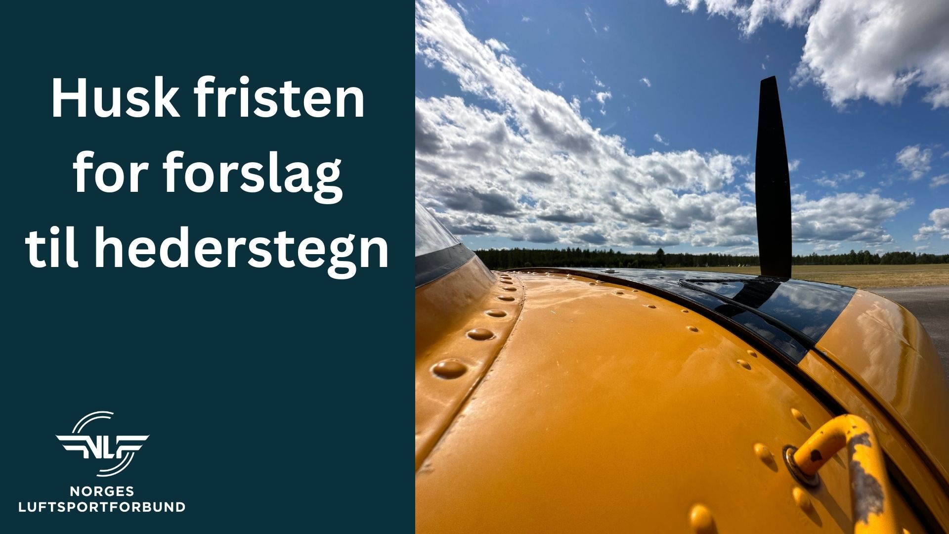 Husk fristen for forslag til hederstegn 15. desember